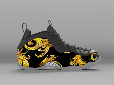 Nike Air Foamposite Supreme Black Low-poly 3D model