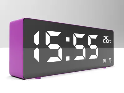 CLOCK PURPLE WHITE 3D model