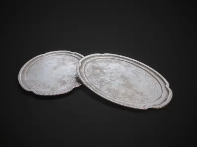 PBR Silver Plate Free low-poly 3D model