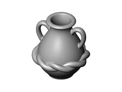 Rope Greek vintage urn and vase 3D print model