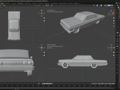 Chevrolet Impala 1963 Convertible 2-Door Close top 3D print model