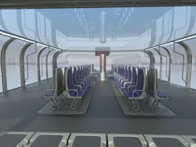 Train Bus - Concept of future transport system 3D model
