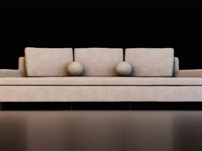 Curved Modern Sofa Low-poly 3D model