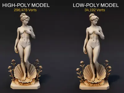 Aphrodite Statue Low-poly 3D model