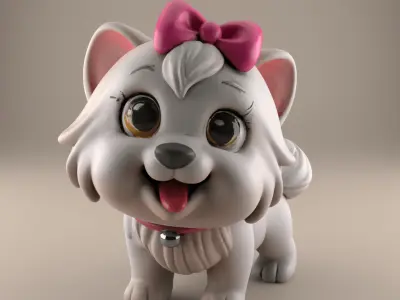 Cute Puppy 3D STL Model for Desk or Table Decoration 3D print model