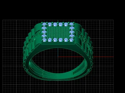Print Ready STL 3DM  Gents Rings Diamond Men Ring  3D print model 47