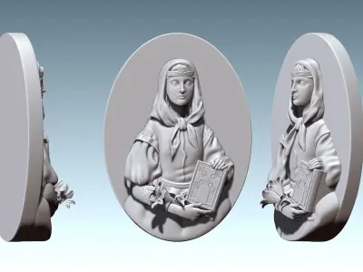 Saint Dymphna Pendant CNC and 3D print model