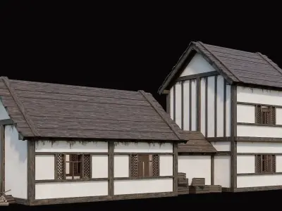 Medieval Village Pack 2 - 4 Assets - 4K Textures Game Ready Low-poly 3D model