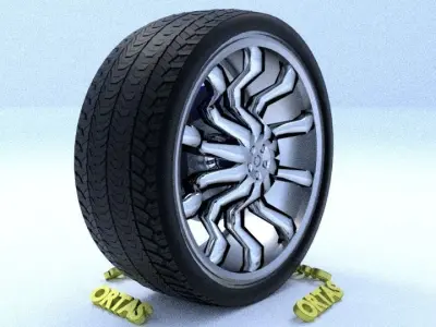 ORTAS CAR RIM 37-38 GAME READY RIM TIRE AND DISC 3D Model Pack