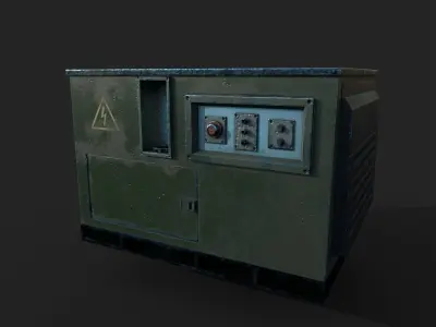 Engine Generator Old Low-poly 3D model