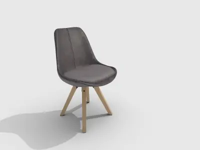 Chair with wooden legs 3D model