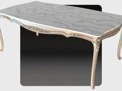 Carved dinner table table for cnc 13 3D model