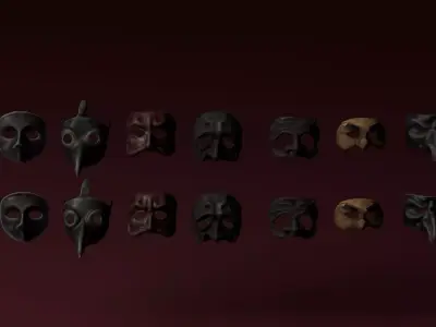 Italian Masks Low-poly 3D model