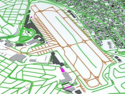 Sao Paulo Conghonas CGH Airport Roads Buildings and Public Trans 3D model