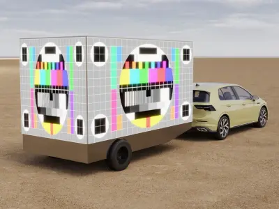 Advertising Led Screen Car Back 3D model