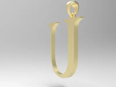 Alphabet Latin U 3D print model