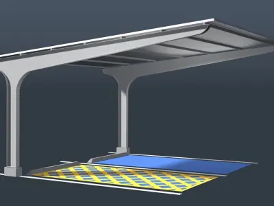 Solar carport for disabled 25U10 3D model