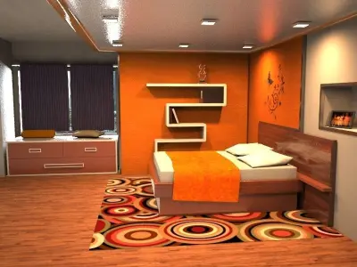 interior luxury bedroom  3D model