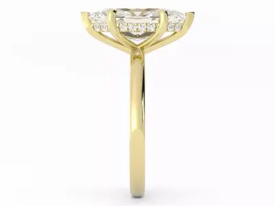 Marquise Solitaire Ring Size 6 US 3D print model