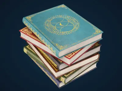 Old vintage books  Free low-poly 3D model