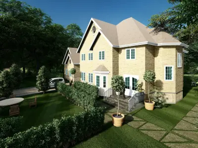 Classical House Design  Low-poly 3D model