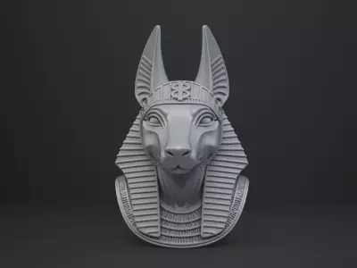 Anubis God Bust - Animal Figurine 3D print model