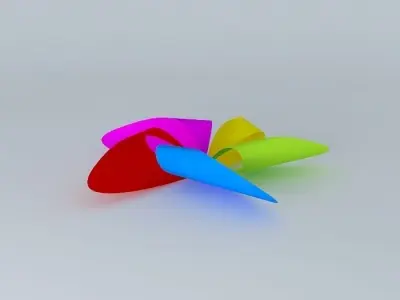 Reel set of colorful propellers Free 3D model