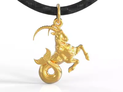 Capricorn scorpio zodiac pendant 3D print model