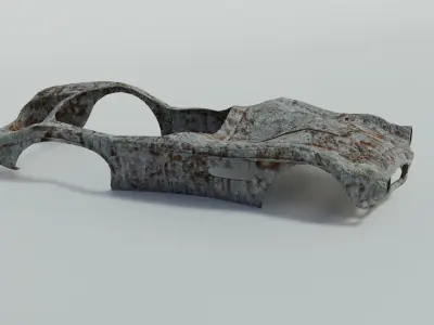 Car Wreck Low-poly 3D model