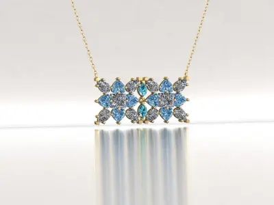 double flower heart pendant Free 3D print model