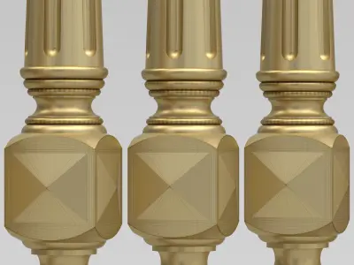 Carved Baluster 3D model purchase