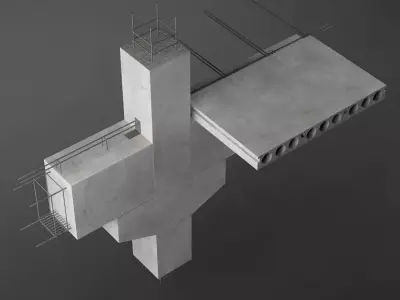 Construction detail 01 beam column connection 3D model