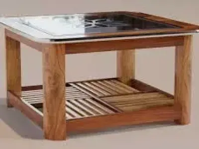 Beautifull Glass Design Big Table Low-poly 3D model