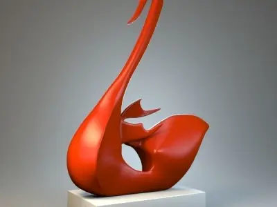 Sculpture Swan 3D model
