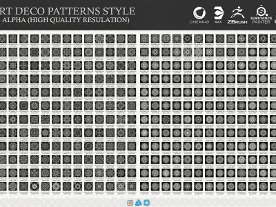 2000 Mega Art deco patterns style  3D model