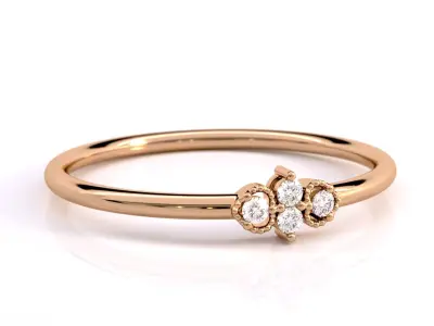 Art Deco Diamond Wedding Band 3D print model