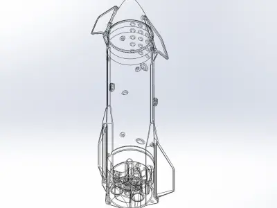 Space X Starship 2019 Update Printable Model With Booster 3D print model