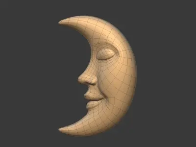 Moon Face Low-poly 3D model