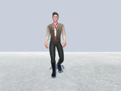 Figure skate Avatar male Low-poly 3D model