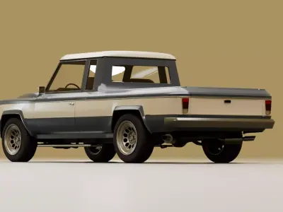 70s generic pickup truck Low-poly 3D model
