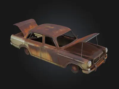 Rusty Time Capsule  Forgotten Relic from a Bygone Era 3D model