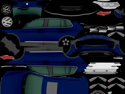 VOLKSWAGEN TIGUAN LOWPOLY Low-poly 3D model