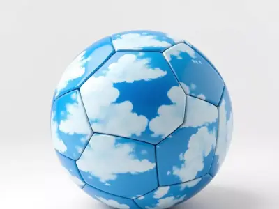 Sky Pattern Soccer Ball model pack Low-poly 3D model