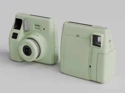 Low Poly Instax Mini SE Camera - Game Ready PBR 3 Colors Low-poly 3D model