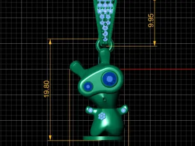 RABIT CARTOON PENDANT  3D PRINTABLE MODEL  3D print model