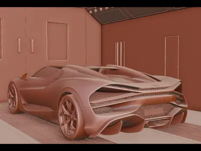 Car Lighting Scene Low-poly 3D model