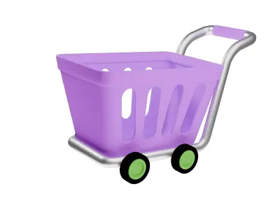 Shopping Cart Low-poly 3D model