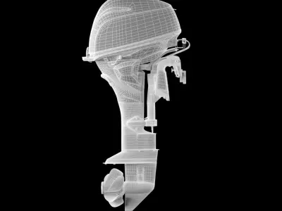 Yahama Out boat motor New F25  3D model