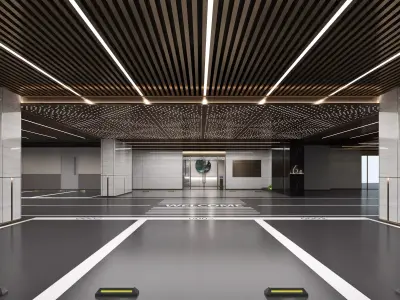 Modern Luxury Car Park - Garage 3D model