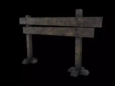 Wooden Barricade Free low-poly 3D model